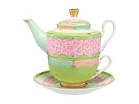 Maxwell & Williams Wicked Pink Goes Good with Green Tea for One and Infuser in Elphaba Gift Box, 380 ml Capacity, Green