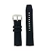 Watch Band Silicone Rubber Heavy Black Strap Waterproof Stainless Buckle 24 millimeters