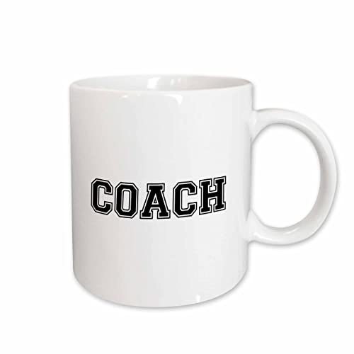 3dRose Coach in black text - college font - PE class - Phys Ed 11oz Mug