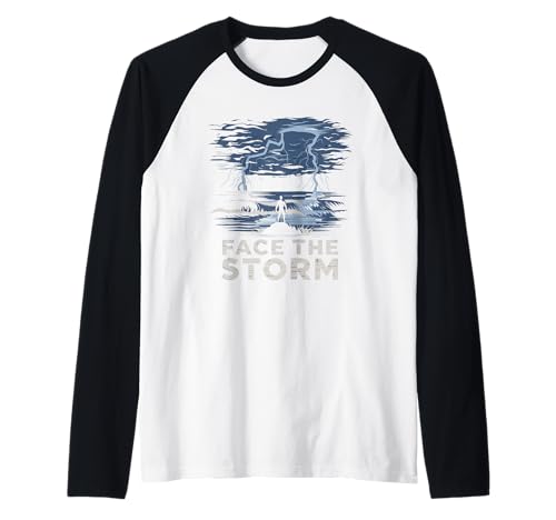 Diseño Face The Storm Power Strength Thunder Camiseta Manga Raglan