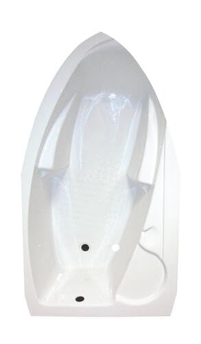 ONDÉE - Baignoire Fany - d'angle gain de place. 160x90cm angle à droite - Contenance 200L - Picots antidérapants - 5 pieds à vis de réglage de niveau fournis - Sans vidage - robinetterie ni tablier