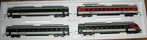 MARKLIN HO Luxury Passengers Express Swiss SBB-CFF WAGEN-Set 42168 W/Coachs Finely INTERIORS Details and Lighted Pilot END CAR