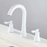 Rubinetto Bagno Lavabo Moderno 3 Fori Lavabo Rubinetti Bagno Miscelatore Lavabo Leva Doppia Girevole 360° Caldo E Freddo Ottone Bianco
