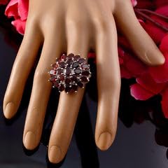 Image of 55Carat Natural Garnet Ring 925 Silver Oval Shape Chakra Healling January Birthstone Size 4 to 12