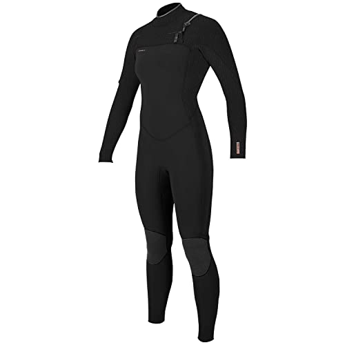 O'NEILL Women's Hyperfreak 4/3Mm Chest Zip Full Wetsuit, Black/Black, 8T