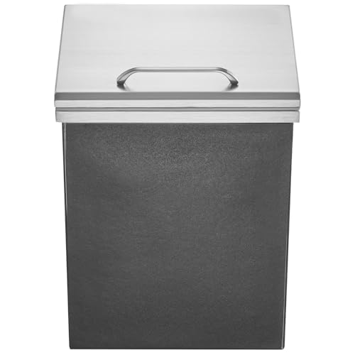 Happybuy 14x12x18 Drop-in Ice Chest, 40 Qt Commercial Ice Cooler, Stainless Steel Ice Bin, Hinged Lid, Outdoor Kitchen Ice Bar, Drain-Pipe & Plug, Cold Wine Beer Storage
