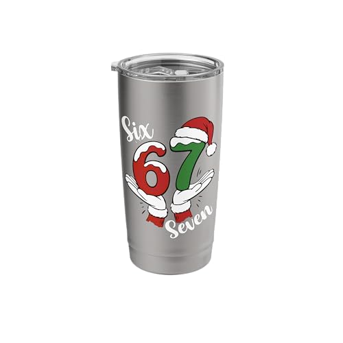 Santa Hands Six Seven Viral Funny Saying 67 Christmas Meme Stainless Steel Insulated Tumbler