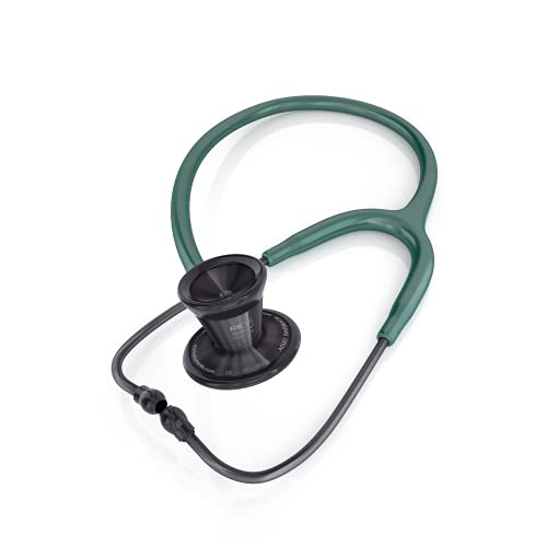 Image of MDF Instruments, ProCardial Cardiology Stethoscope, Lightweight Titanium, Adult, Dual Head, Emerald Green Tube, Black Chestpiece-Headset, MDF797TBO21