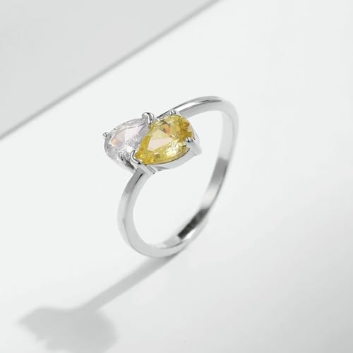 Bague de mariage argent sterling 925 éclat jaune pour vos soirées - 3