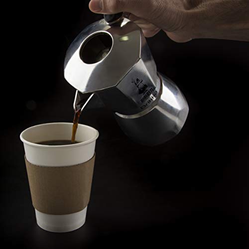 50 Sets Paper Coffee Cups with Lids 12 Oz, Includes Sleeves & Stirrers, Disposable Coffee Cups with Lids Bundle, Hot & Cold Drinks by Cuperfect