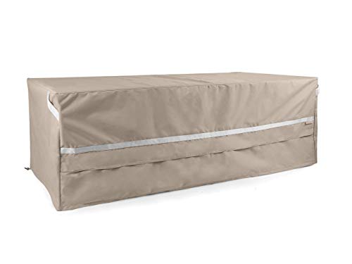 Covermates Rectangular Ottoman Cover - Premium Polyester, Weather Resistant, Drawcord Hem, Seating and Chair Covers, 26W x 22D x 21H, Clay