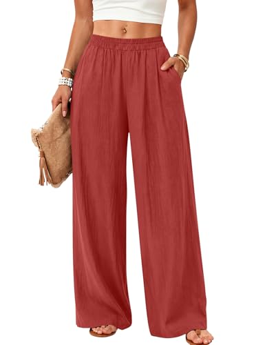 Pantalon en lin pour femme de type vêtement de plage fluide et chic