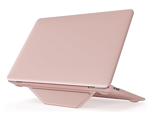 Image of ProElite Case for MacBook Air 13 inch M2 2025 /2024 M1 2021 2020 Release A2337 A2179 A1932 Model Touch ID, Slim Leather case with Foldable Stand, Pink