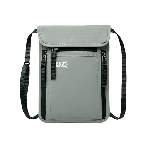 Image of Crossbody Card Pouch for Passport Mobile Phone with RFID, Travel Wallet