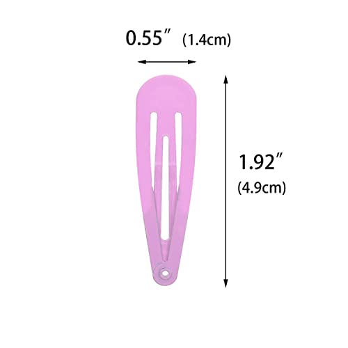 40 Counts Colorful Metal Snap Hair Clips 2 Inch Barrettes for Women Accessories (hotpink)