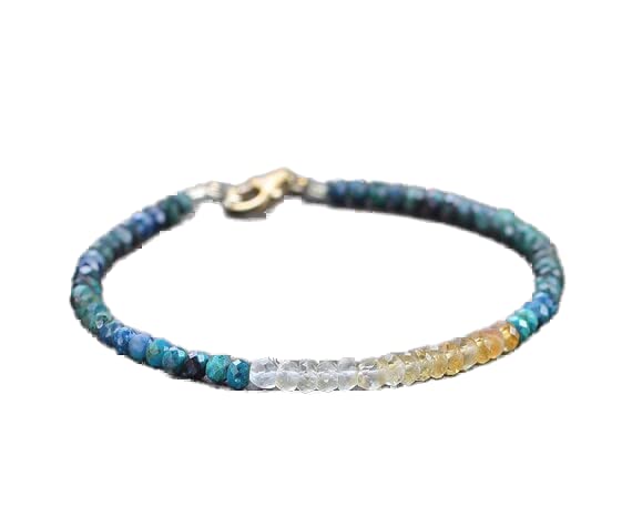 Bracelet en citrine et chrysocolle en argent sterling 925, le cadeau idéal et mixte prêt à offrir