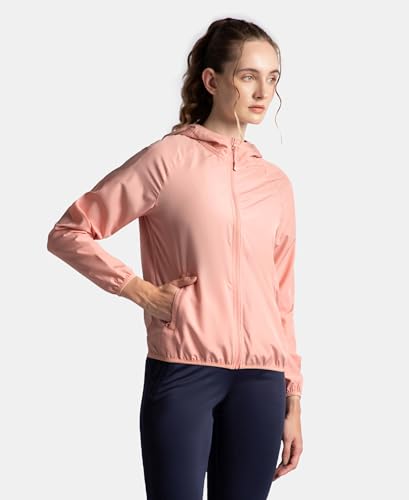 Image of Jockey MW50 Women's Microfiber Fabric Relaxed Fit Raglan Styled Water Resistant Hoodie Jacket with Stay Dry Treatment