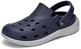 Kricely Clogs for Men with Arch Support Shower Hiking Sandals for Beach Water, Garden Shoes Recovery Plantar Fasciitis Orthotic Slides Navy Blue 10.5