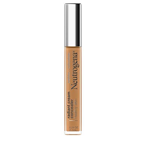Neutrogena Healthy Skin Radiant Brightening Cream with Peptides & Vitamin E Antioxidant, Lightweight Perfecting Concealer Cream, Non-Comedogenic, Golden Medium/Deep 01 with warm undertones, 0.24 oz