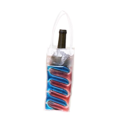 NAMOARLY Pvc Wine Bottle Freezer Bag Ice Cold Wine Chiller No Ice Needed Travel Wine Cooler Bag Blue/pink Wine Cooler Gel Holder Carrier