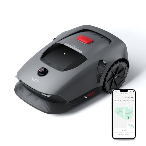 Mova 600 Kit Robot Podadora, Configuración Inalámbrica UltraView™ y Mapeo Preciso de hasta 800 m², Evasión de Obstáculos Inteligente,Corte en Forma de U, Funcionamiento Silencioso, Avisos de Seguridad