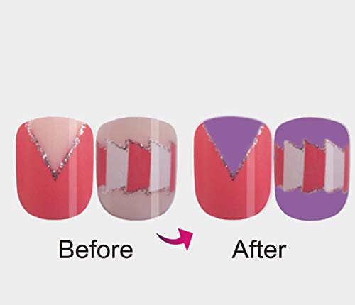 Vivace 4Pack 48Tips Color Changing Under Sun Fake Nails, Artificial Preglued Junior Sticker Nails 11460 Etc (Sun 2) #TOP7