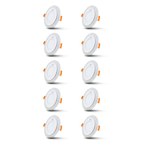 Image of Murphy 6 Watt (3+3W) Round Double Colour Led Conceal Panel Light, Ceiling Light with 2 Year Warranty(Multi Color+CW,Pack of 10)