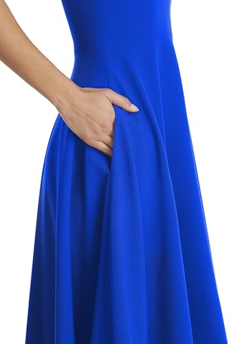 Image of Dress the Population Women's Catalina Solid Sleeveless Fit & Flare Midi Dress