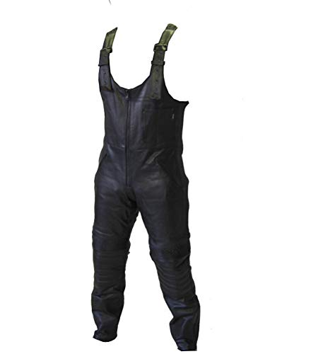 Babero de piel de vacuno negro y corsé dungaree unisex babero 'n' brace 308