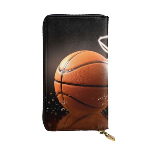 Basketball Wallet for Men Women Long Purse Leather Clutch Large Business Handbag Travel Phone Holder Credit Card Holder Money Case with Zipper Leather Wallets Gift