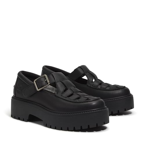 Timberland Timberland Women's Stone Street Platform Buckle Shoe, Black Full Grain, 8 Medium