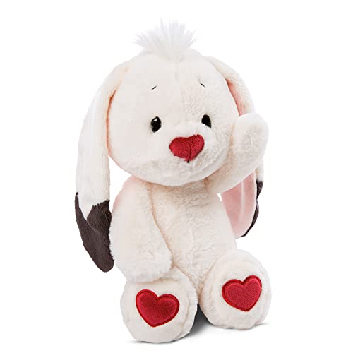 NICI Suave Juguete con diseño de corazón en Las Plantas de los pies 50cm – Conejito de Peluche para niñas, niños y bebés – Peluches para abrazar, Jugar y Regalar – Animales de Relleno, Blanco/Rojo