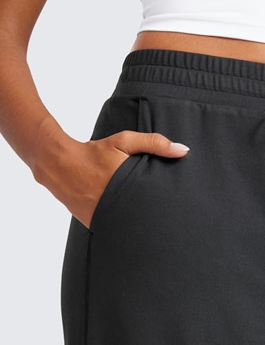 CRZ YOGA Cloud Jersey Wide Leg Sweatpants Women 30" High Waisted Casual Lounge Pajama Travel Pants with Pockets4