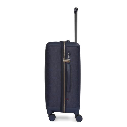 Image of Tommy Hilfiger Jazz Cabin Soft Luggage - Navy |Check-in Trolley Bag with TSA Lock | 360 Spinner Double Wheels | Telescopic Handle | Expandable | Polyester Shell Suitcase | 42L Capacity | 56cm
