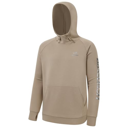 BASSDASH Men’s Fleece Lined Fishing Hoodies Water Resistant Performance Pullover Sweatshirts Stretchy Hunting Workout FS32M