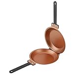 EBTOOLS Non-stick kitchen frying pan, double-sided frying pan for home cooking, double-sided flip cover design for kitchen, party, cooked chicken and fish