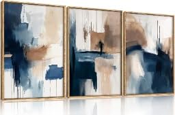 Affiche minimaliste aquarelle haut de gamme triptyque 60x90cm toile tendue sur cadre