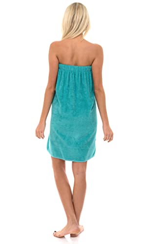 Image of TowelSelections Womens Shower Wrap Adjustable Cotton Terry Cloth Gym Cover Up with Snaps