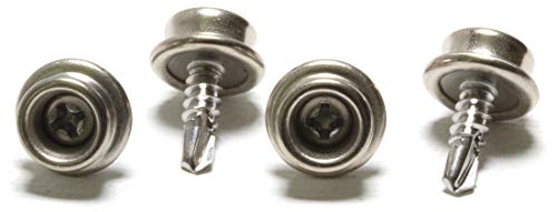 Boat Canvas Snaps 3/8" Inch Diameter, 8 X 1/2" Stainless Steel Screw (20 Pack), Corrosion Resistant Deep Cut Drive Coarse Threads Stud Snap By Bolt Dropper. #TOP4
