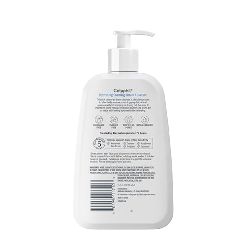 Cetaphil Cream to Foam Face Wash Hydrating Cleanser, 8oz - image 7