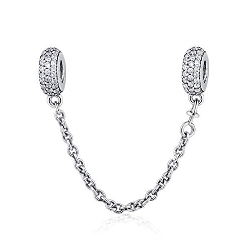 Cadena de seguridad de plata para pulsera tipo Pandora en diario