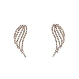 Alas de oro pendientes minimalistas para las mujeres, pendientes de gota de diseño de ala simple, elegante joyería diaria regalos