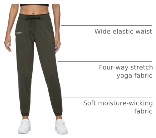 Image of Haowind Joggers for Women with Pockets Elastic Waist Workout Sport Gym Pants Comfy Lounge Yoga Running Pants