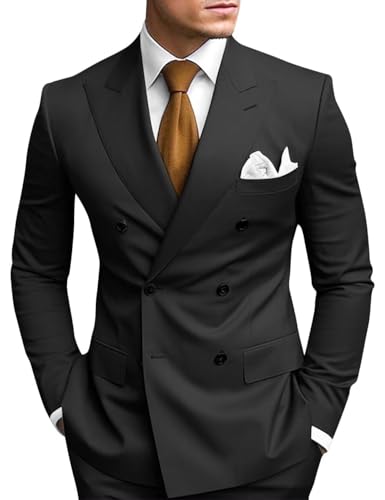 2 Piece Double Breasted Suit Men Slim Fit Mens Double Breasted Blazer Pants Sets Wedding Prom Homecoming Suit