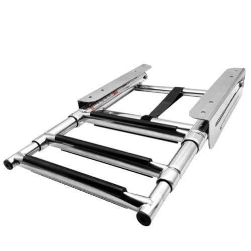 Escalera telescópica 3 peldaños para piscina de acero inox miniatura 2
