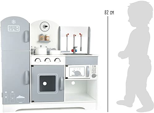 Kinderküche aus Holz Kinderküche mit Kühlschrank, Mikrowelle, Backofen, Spielküche aus Holz – Bild 5