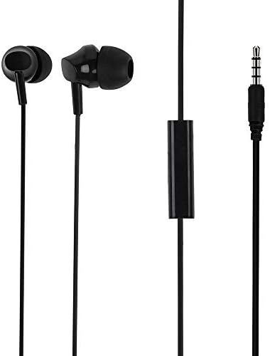 MINISO Unique Earphone with Mic and Controller, in-Ear Noise Cancellation Headphones for Mobile Smartphones (Black)