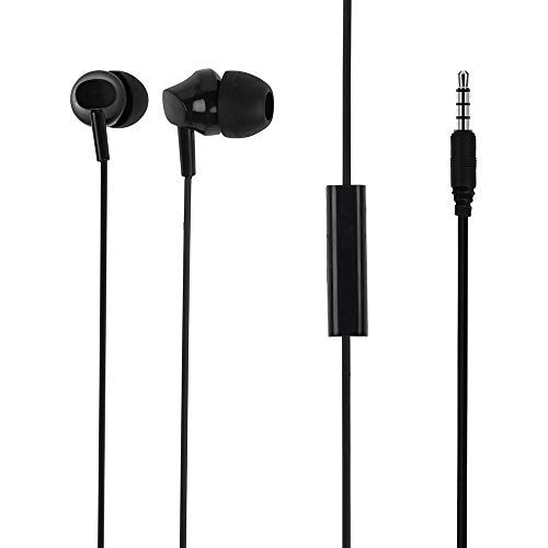 MINISO Unique Earphone with Mic and Controller, in-Ear Noise Cancellation Headphones for Mobile Smartphones (Black)