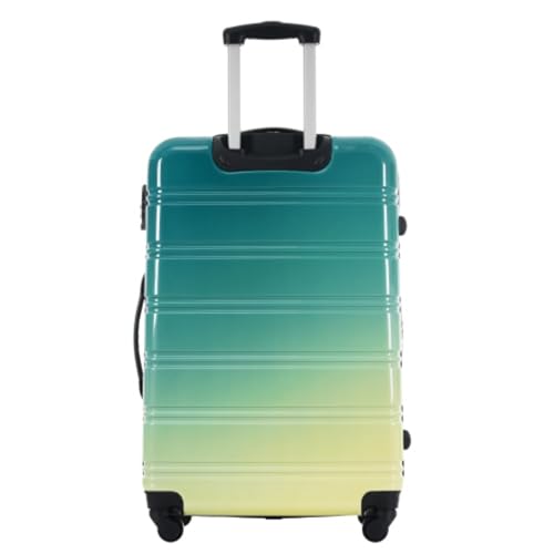 Hard Shell Luggage Set 3 Piece Gradient Expandable Suitcase with Spinner Wheels and TSA Lock Lightweight 20 24 28 Inch Green + Yellow2