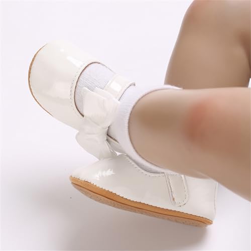 Timatego Baby Girl Mary Jane Flats Shoes Non Slip Soft Sole Infant Toddler First Walker Wedding Princess Dress Crib Shoes2